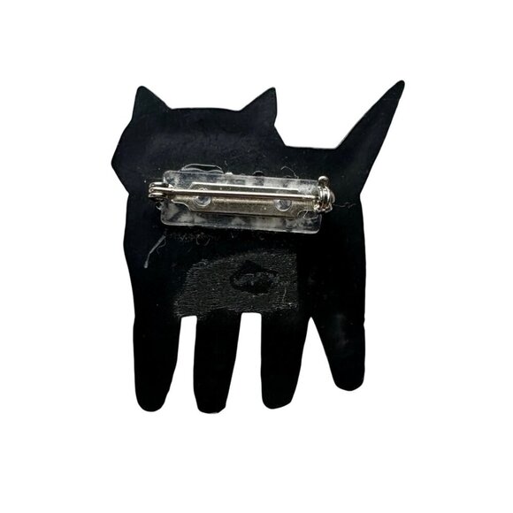 Handcrafted Cat Lady Brooch Colorful Rhinestone Geometric Design Pin Art to Wear - Picture 5 of 5